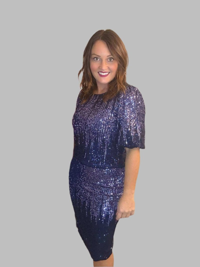 One More Time Sequin Knit Mini Skirt - Disco Ombre