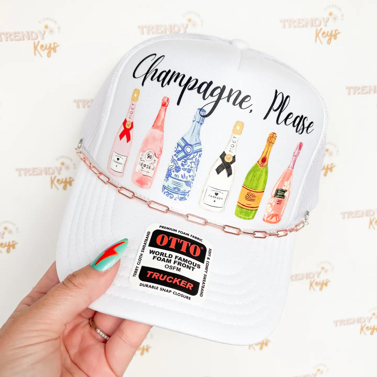 Champagne Please Trucker Hat