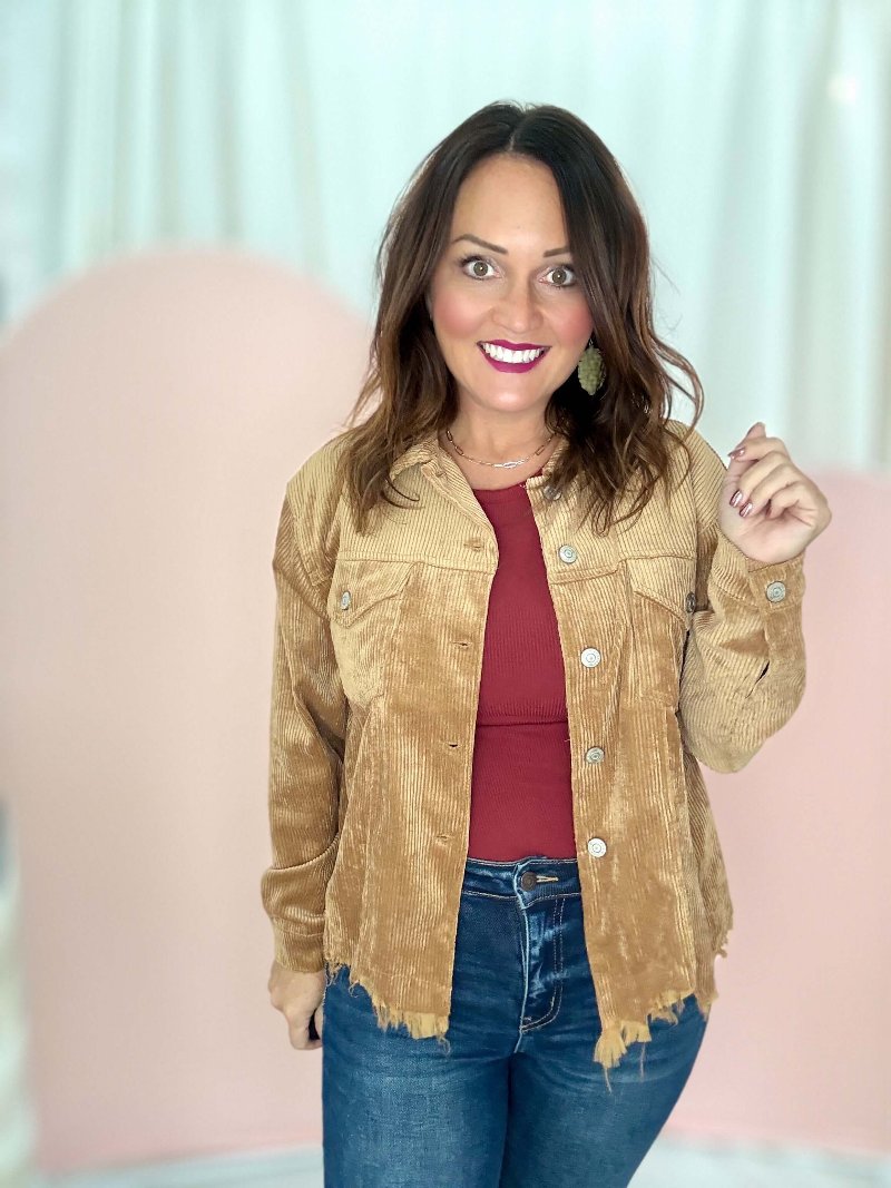 Corduroy Classic Cropped Jacket XL Black