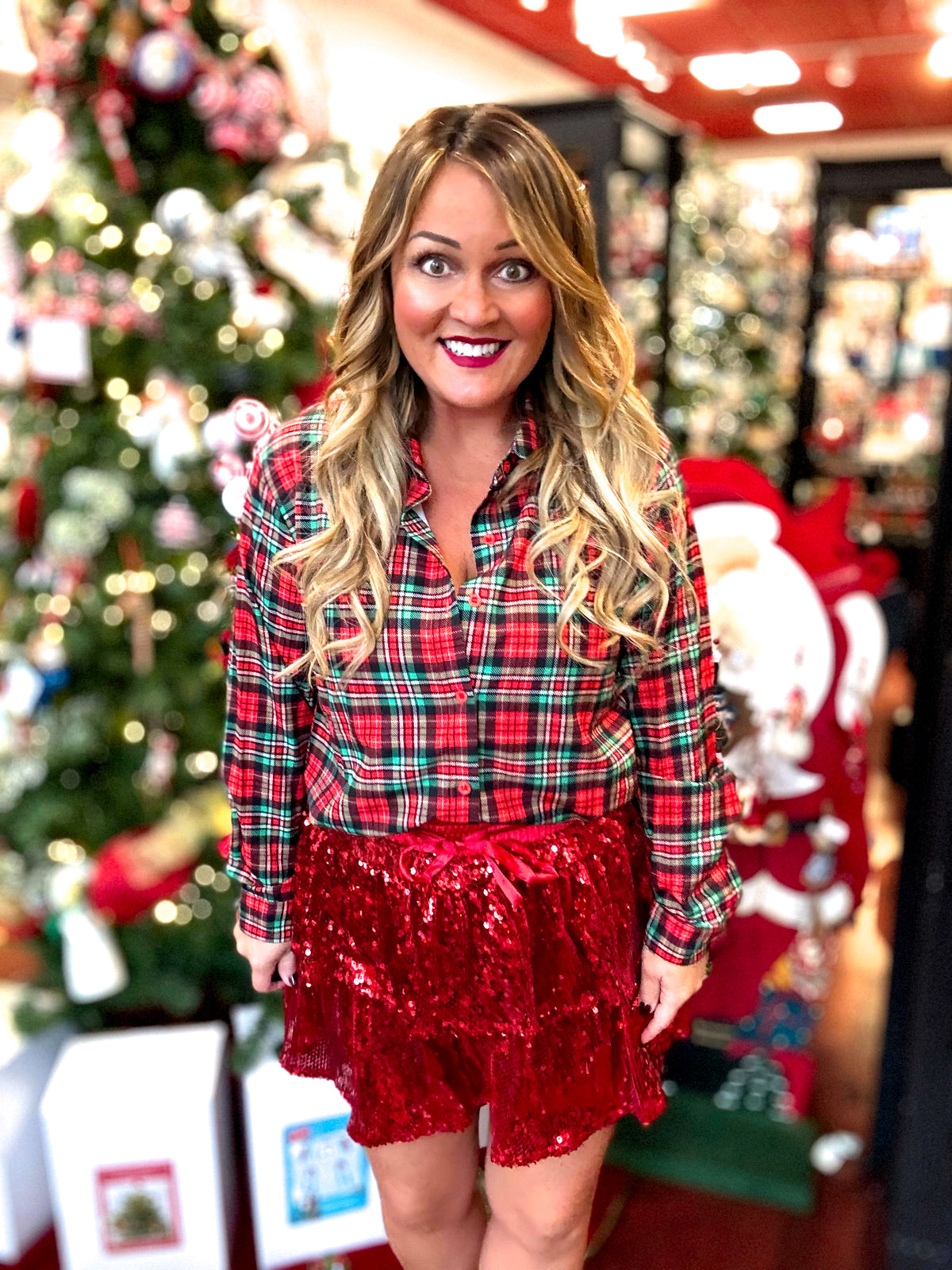 Merry & Bright Tunic - Christmas Plaid