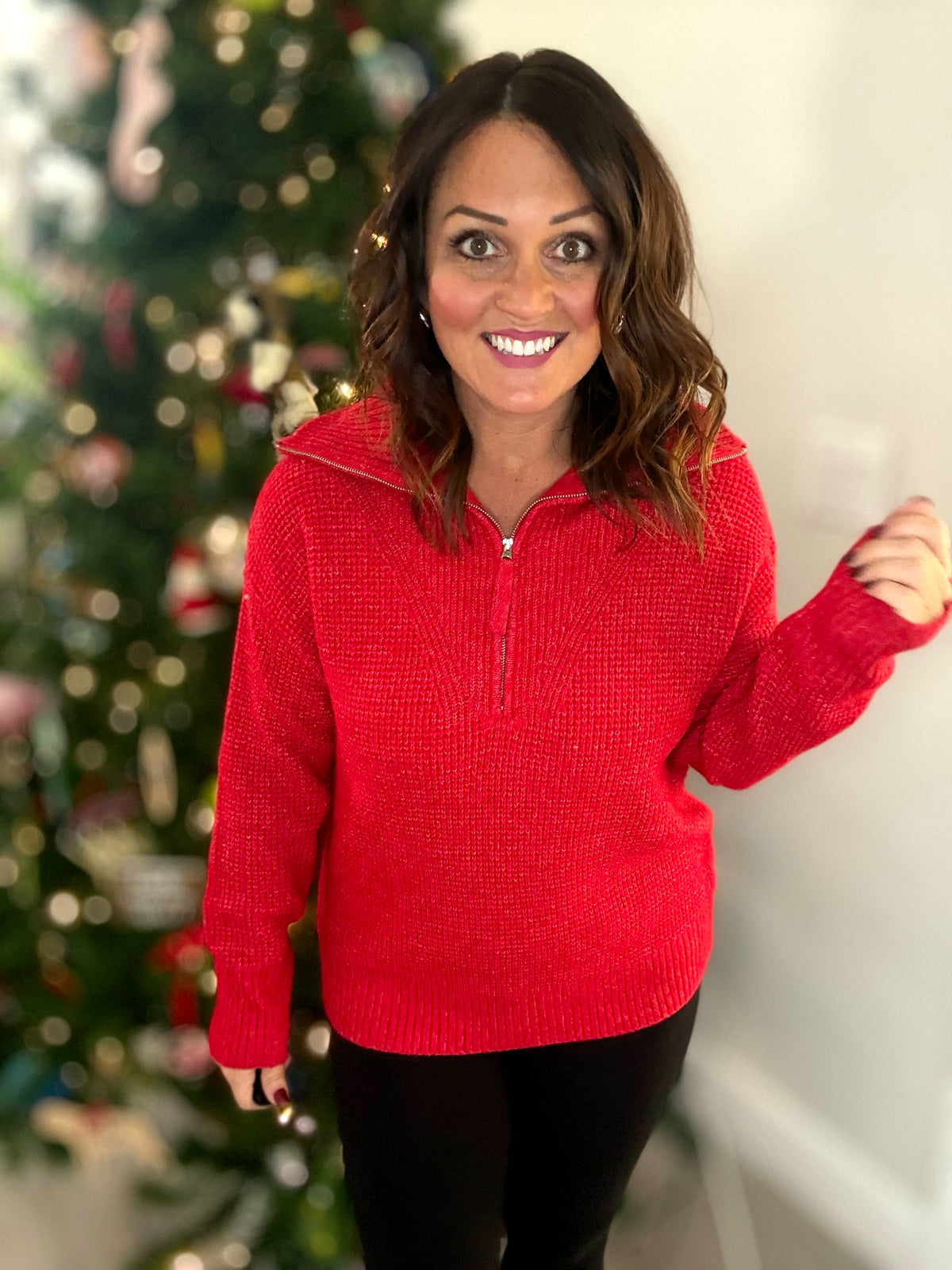 Ruby Red Half Zip Pullover