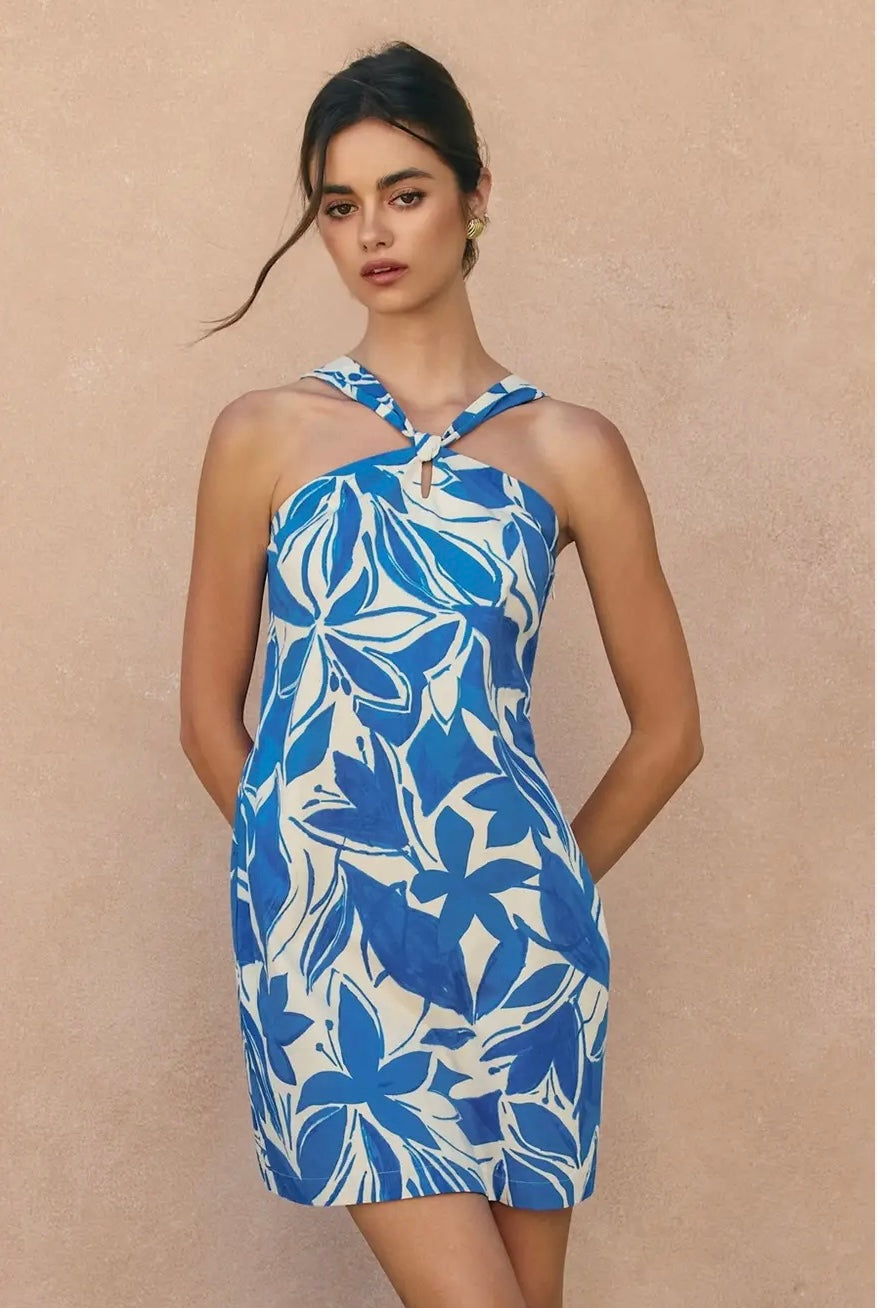 Mykonos Knot Halter Dress
