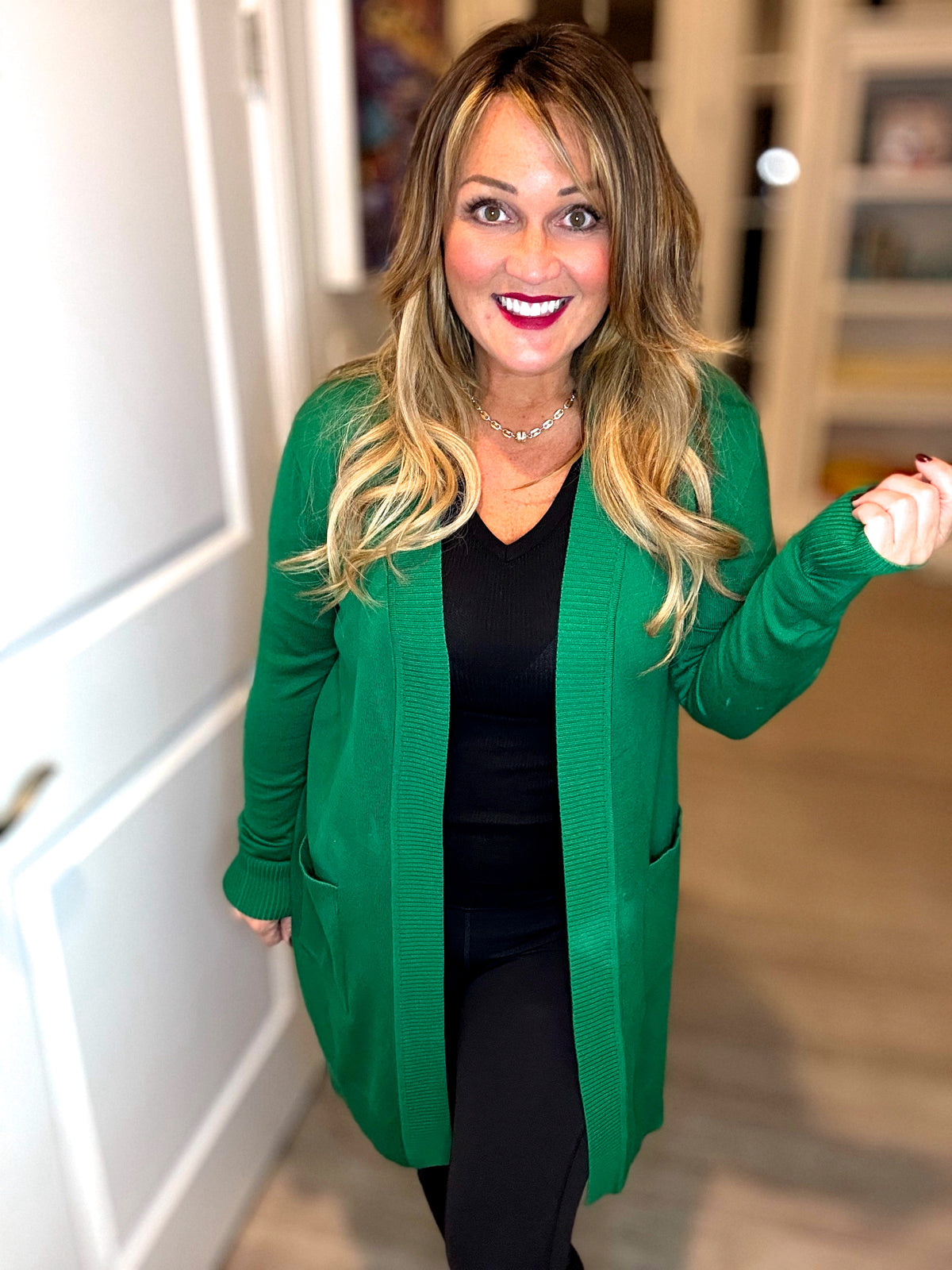 Mistletoe Moment Long Tunic Cardigan