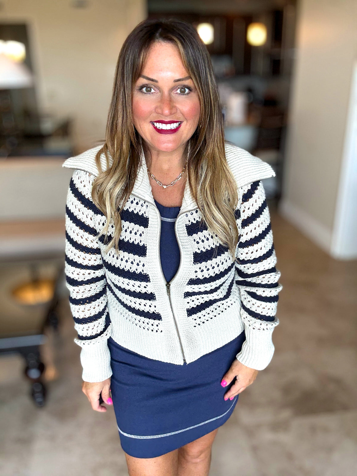 Marina Moon Zip-Up Sweater Jacket