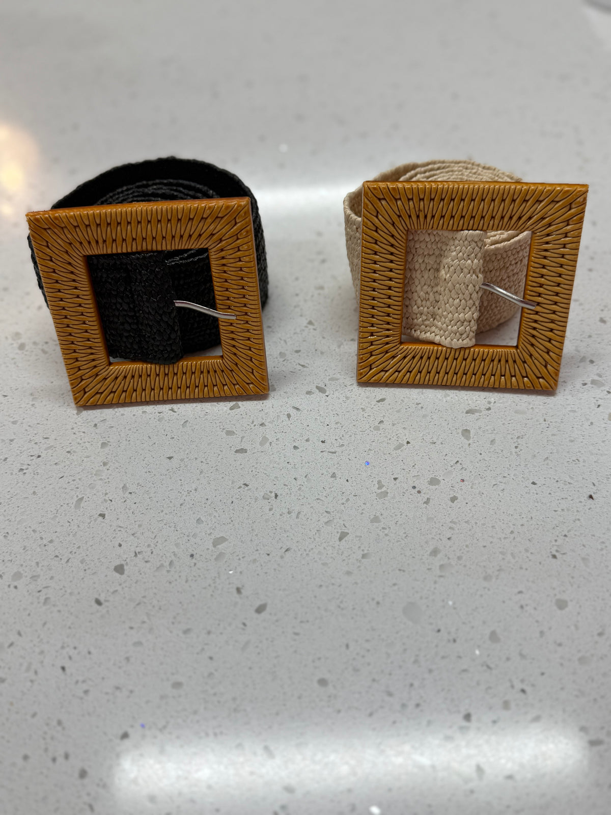 Woven Straw Stretchy Belts