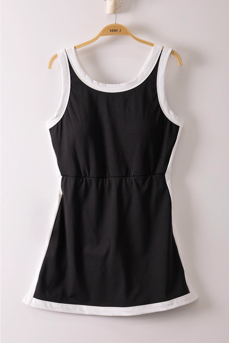 Color Block Activewear Dress W/Bra