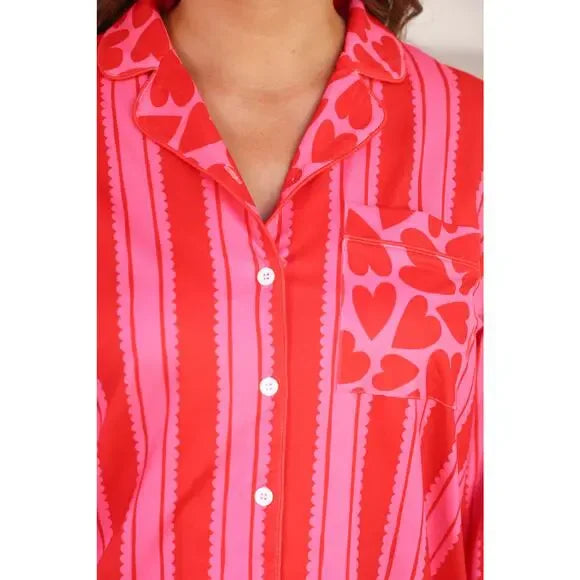 Heartfelt Stripes Ruffle Pajama Set