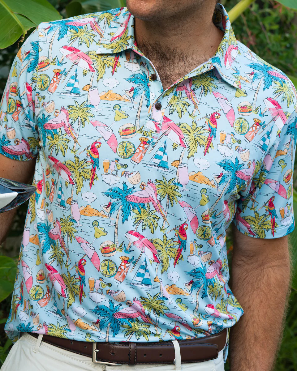 Margaritaville by Kenny Flowers – The Cheeseburger in Par-adise Golf Shirt